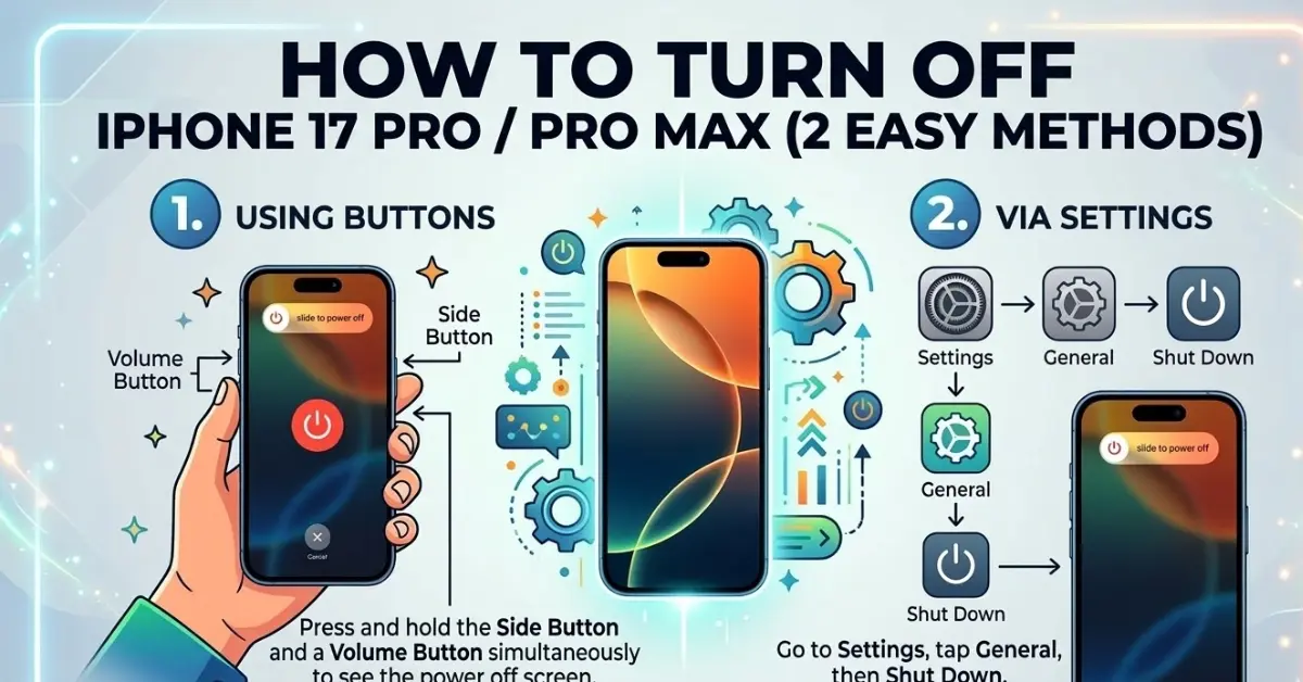 How to Turn Off iPhone 17 Pro / iPhone 17 Pro Max (2 Easy Methods)